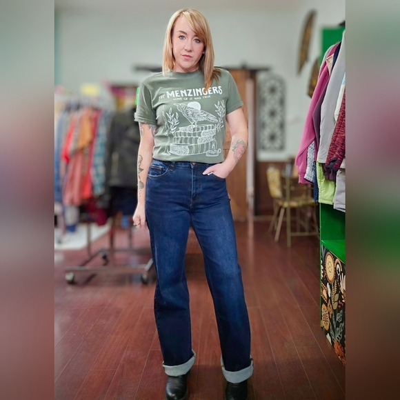 90'S VINTAGE SUPER HIGH RISE LOOSE JEANS Dark wash - Picture 2 of 7